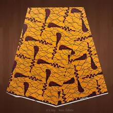 Самая модная африканская расписаная восковая ткань настоящий хлопок батик, настоящий воск для платья VH39(6 ярдов/шт