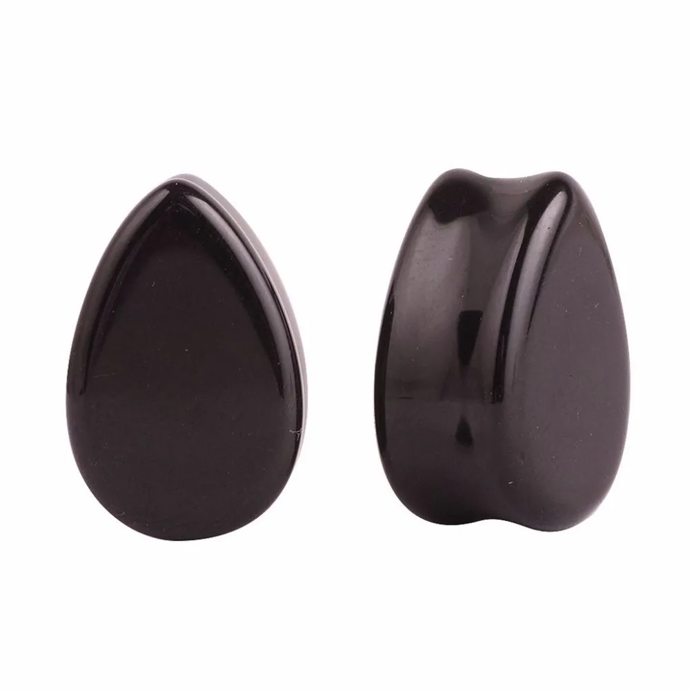 Buy Teardrop Black Stone Ear Plugs Tunnels Ear