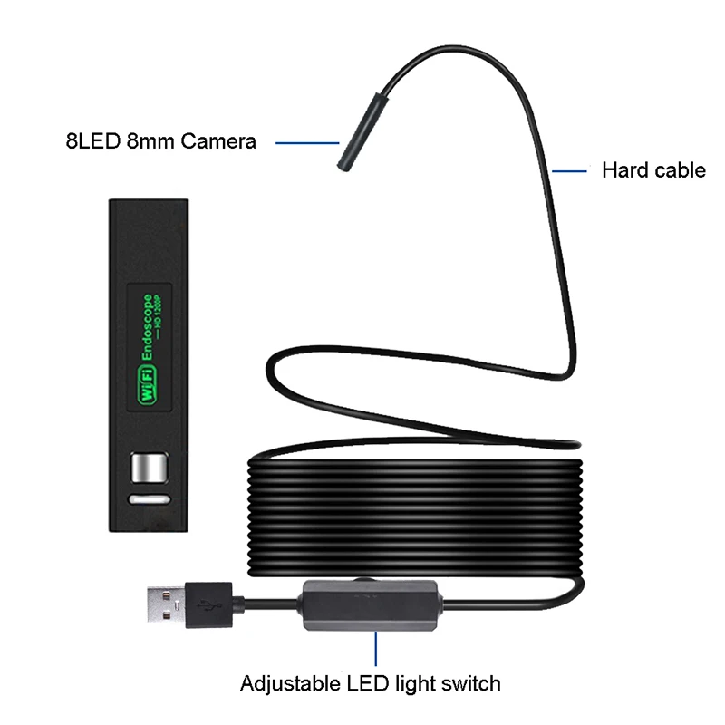 Камера Эндоскоп F150 с Wi Fi HD 3 5 P объектив 8 мм|endoscope camera|wifi endoscopewifi camera |
