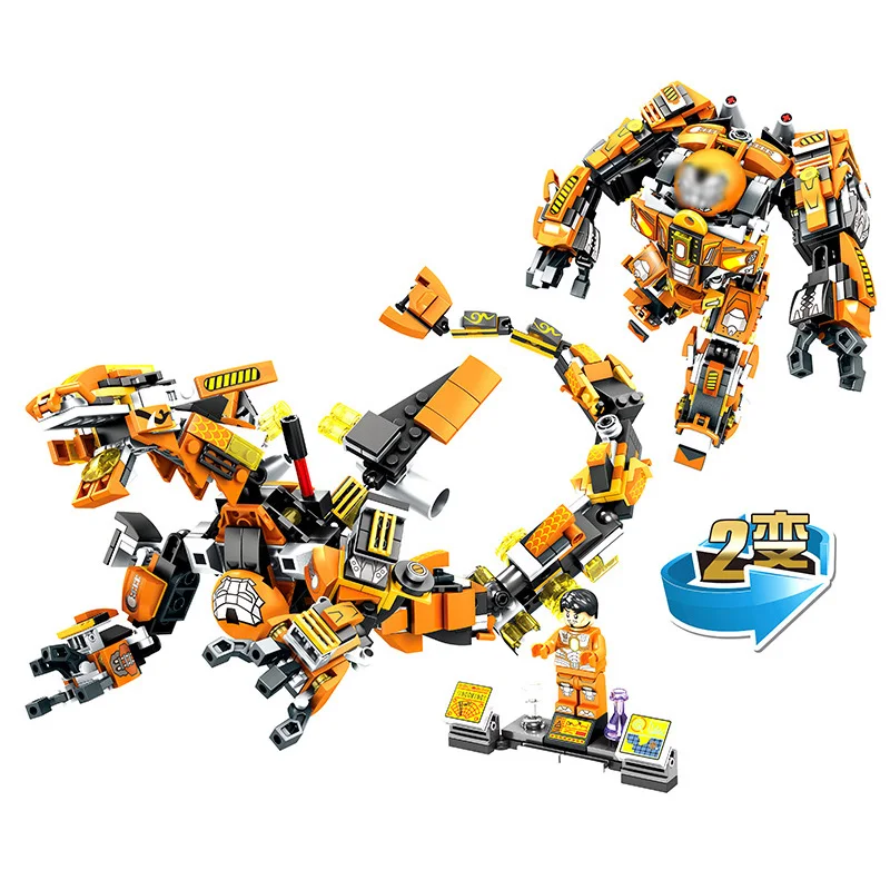 

507Pcs Deformation Dragon Super Heros Robot 2IN1 Model Building Blocks Compatible Legoings Technic Bricks Children Boy Toys Gift