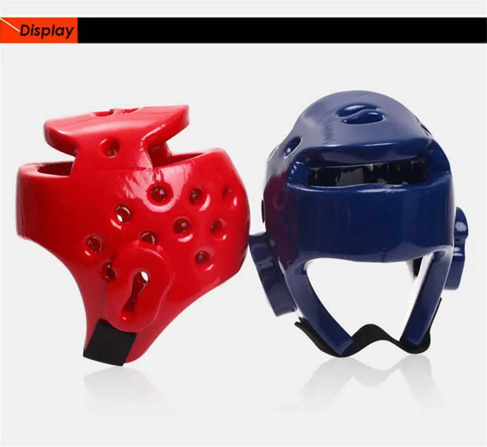 Детский/Взрослый мужской/женский шлем для тхэквондо красный синий полупокрытый головной убор Санда/каратэ/Муай Тай/боксео/боксерская защита для головы