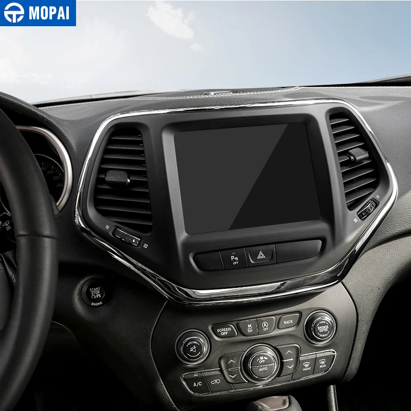 MOPAI ABS панель навигации для салона автомобиля панель GPS декоративная рамка наклейки для Jeep Cherokee Up Автомобильный Стайлинг