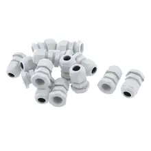 Белые пластиковые кабели 4-8 мм PG9 Водонепроницаемые кабельные разъемы 15 шт