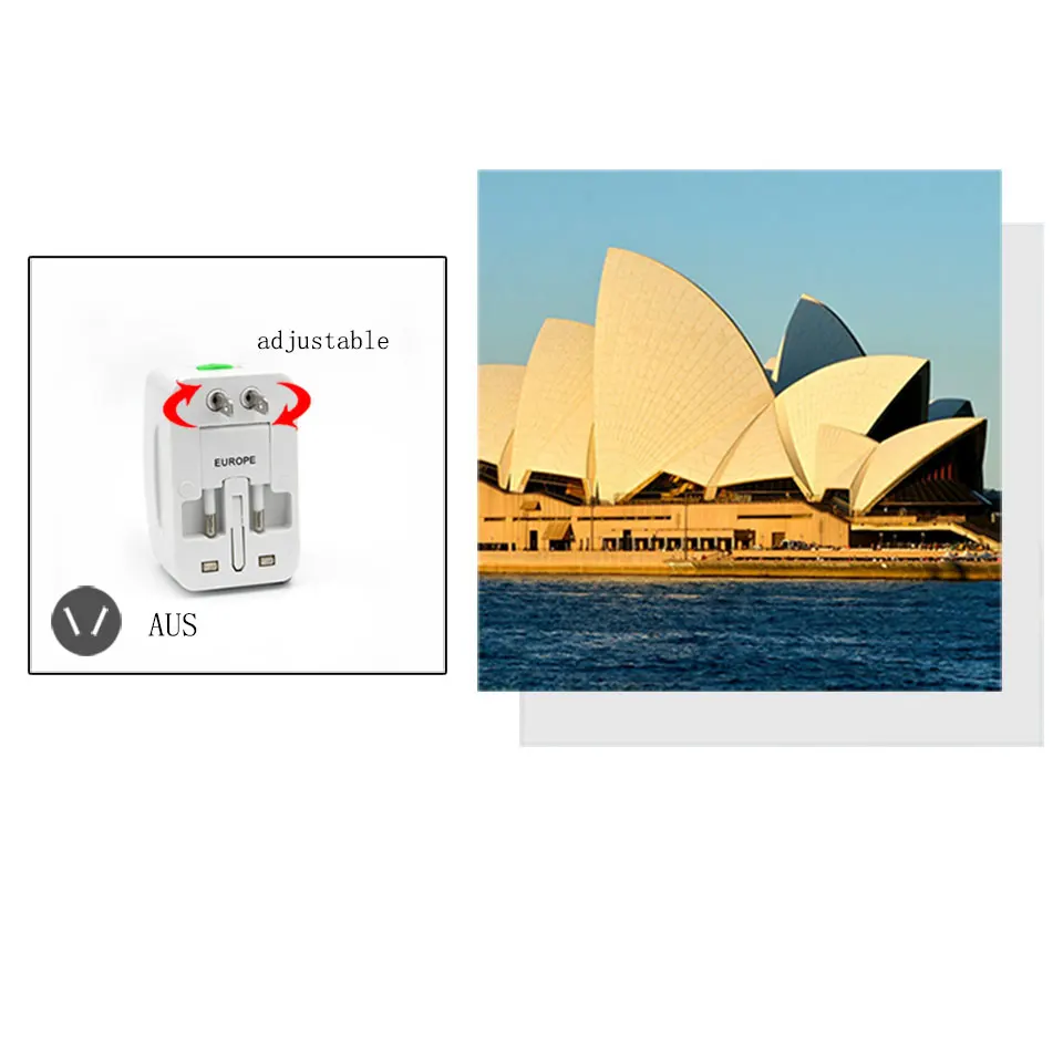 Dual USB Charging Port All in One Universal Worldwide Convenient Travel Wall Charger AC Power UK AU US EU Plug Adapter Adapter (8)