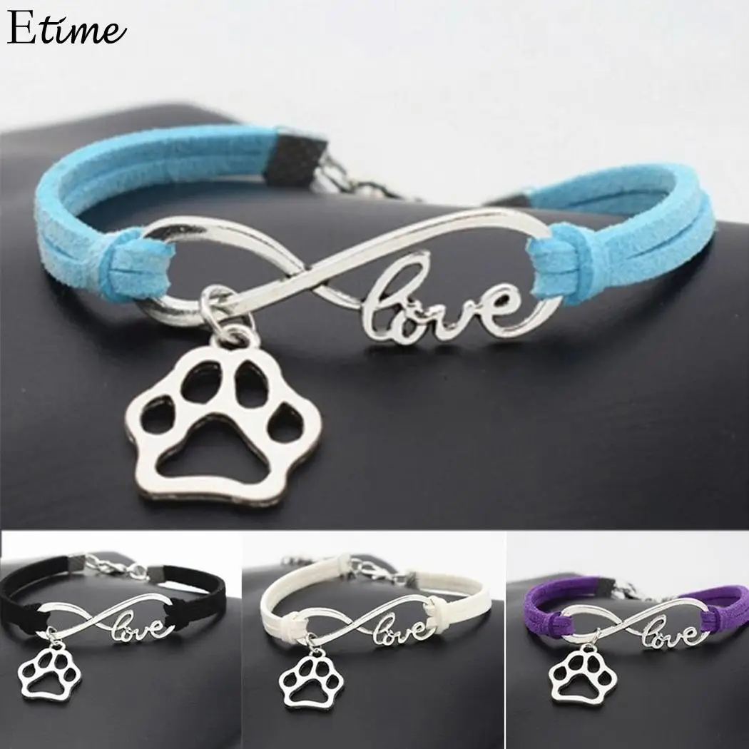 Fa Fashion Women Bracelet Best Friends Leather Pattern Vintage Fa Fashion Women Bracelet Best Friends Leather Pattern Vintage Style Paw Dog Rope Wrap Bracelets Gift For Jewelry