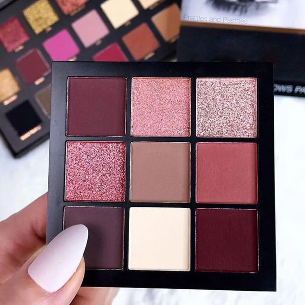 

Eyeshadow pallettenude Waterproof Portable 9 Colors Eye Shadow brush Highlight Face Eyeshadow Highlighter Powder Makeup 8W5