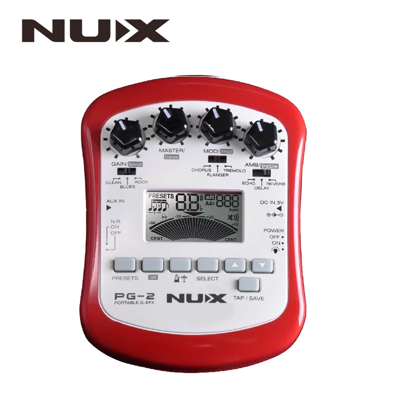 NUX PG 2 Portable Electric Guitar Multi Effects Pedal Processor With Tuner Metronome Built In Noise