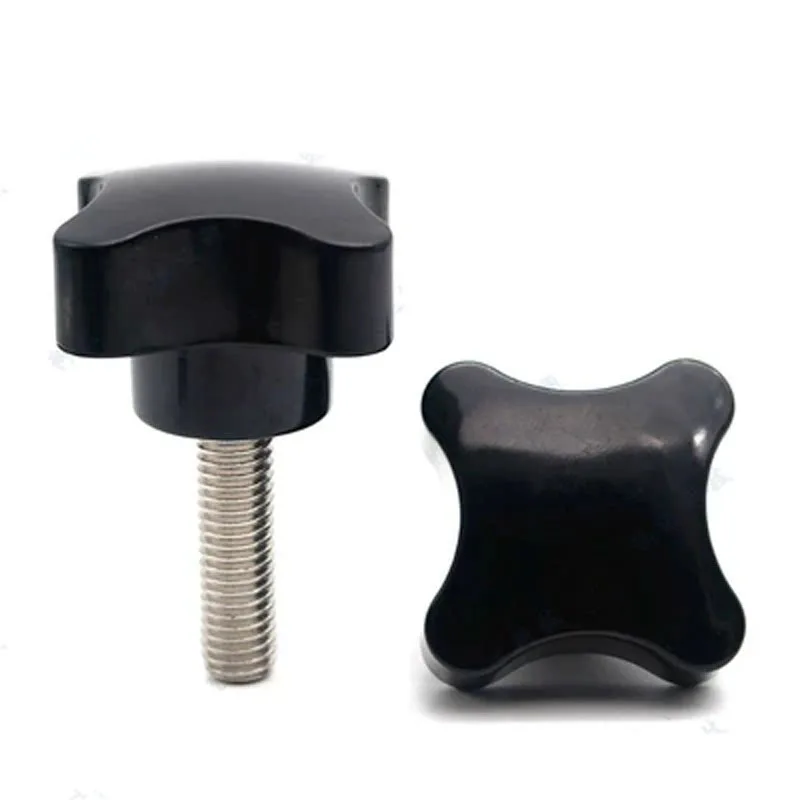 1pcs M12 304 stainless steel Four star plastic head hand screw Square handle Cross knob Plus