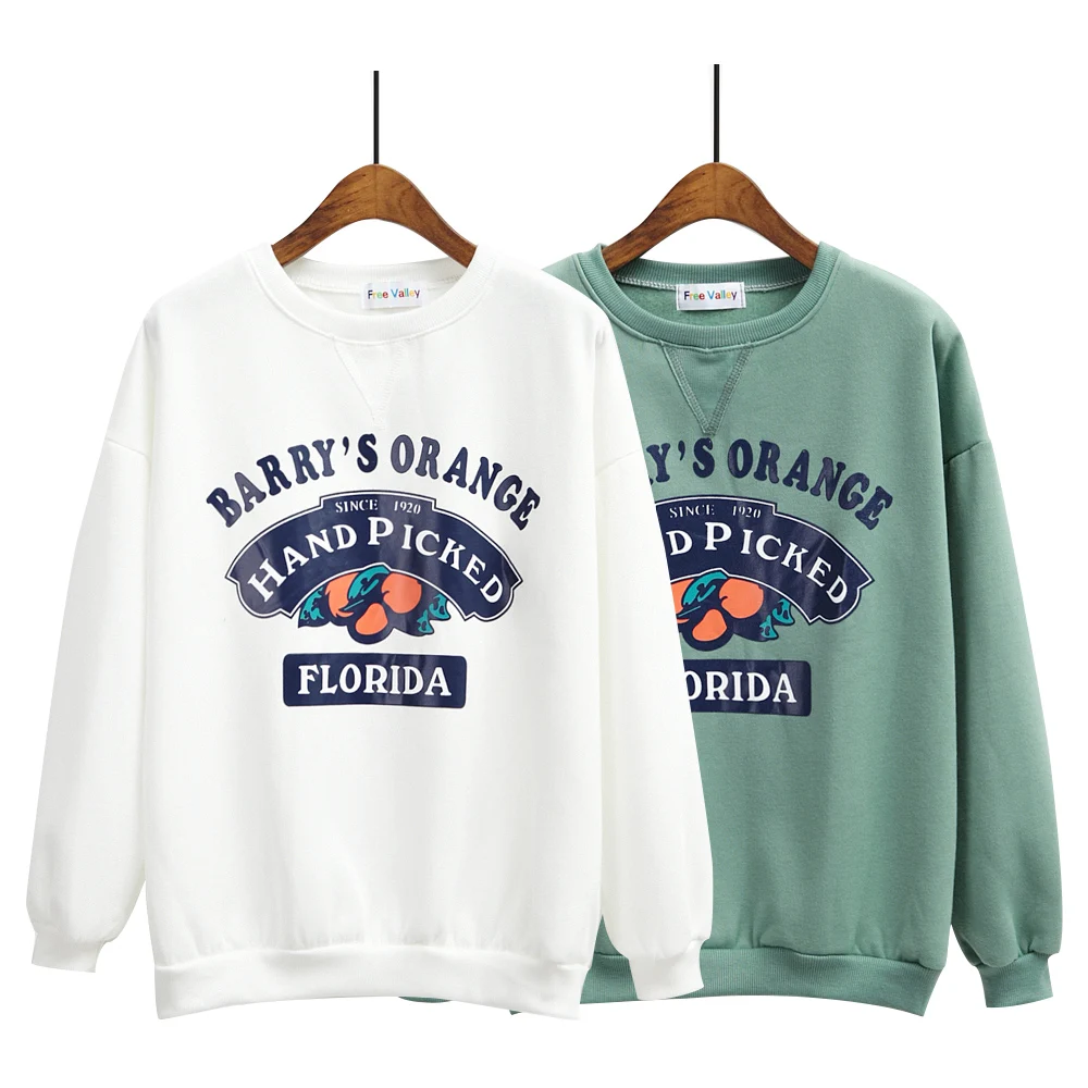 

Women'S Harajuku Fleece Thickening Print Kawaii Sweatshirt Female Korean Cute Thick Velvet Loose Svitshot