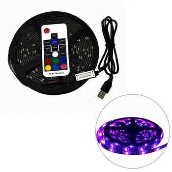 

USB LED Strip with RF Remote Music controller Flexible Strip Light RGB TV Background Lightgting 0.5M 1M