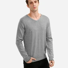 ZAN. Стиль, v-образный вырез, хлопок, смесь, вязаные мужские свитера, умные, повседневные, одноцветные, размера плюс, 3XL, мужские джемперы, базовые, мягкие, пуловеры