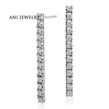 ANI с металлическим ремешком регулируемой длины с покрытием 18-ти каратным белым Золотые женские сережки с подвесками 0,83 КТ Сертифицированный I/S1 настоящего натурального алмаза, элегантные Висячие серьги для женщин вечерние ювелирные изделия