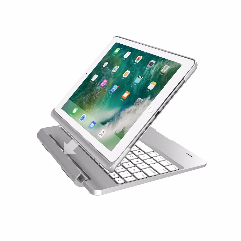 Чехол с клавиатурой для iPad 9 7 2018 чехол слотом клавиатуры откидной Bluetooth видов