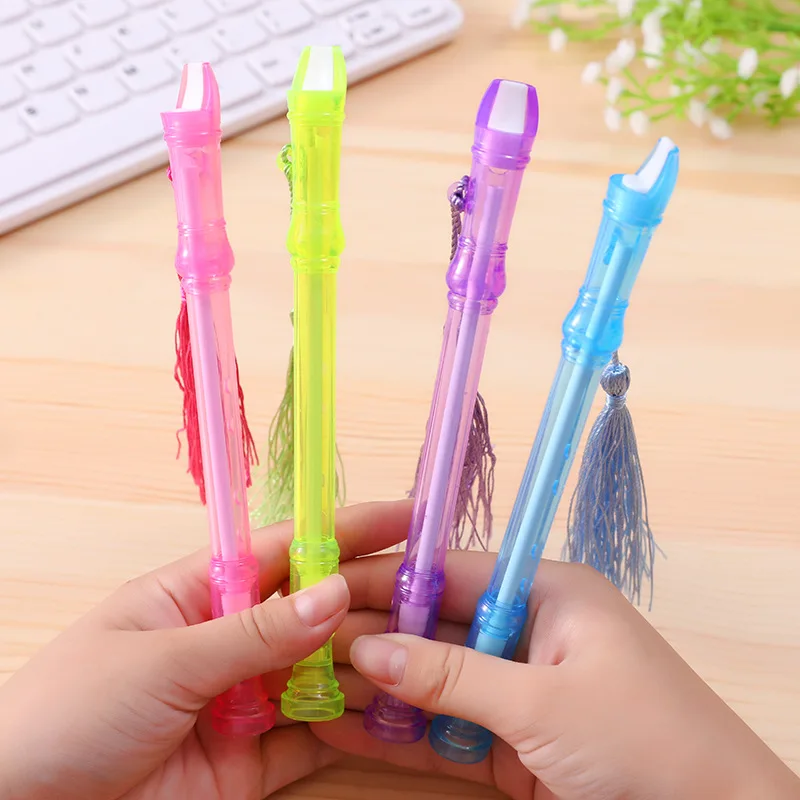 

24 PCs creative flute modeling Tassel night light pen pen neutral pen can whistle signature pen students small gift