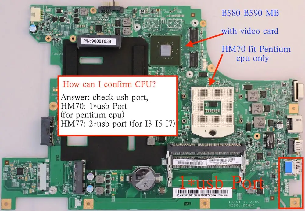 Оригинальный новый для Lenovo B590 B580 V580C ноутбук ПК с Nvidia GT610 1 ГБ GPU HM70|Материнские платы| | АлиЭкспресс