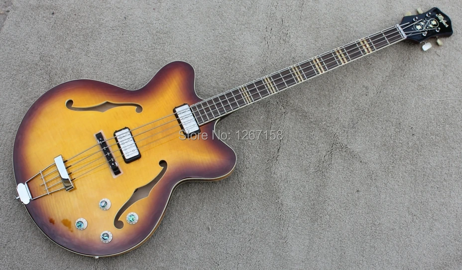 Винтаж SUNBURST Hofner Verythin бас HCT-500/7 серии полые Боди 2x штапельные звукосниматели прямо с завода