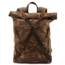 Мужской водостойкий воск, рюкзак с защитой от кражи, Ретро стиль, школьный рюкзак, высокое качество, винтажный рюкзак для кемпинга, рюкзак