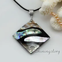 Ромб морской Радуга ушка Пингвин белый корпус перламутр устрицы морские раковины кулон ожерелья 2013 ручной работы Jewellery