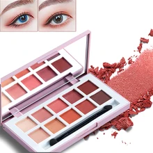 Paleta de sombras de ojos ICYCHEER Color contraste maquillaje 10 colores sombra de ojos Color melocotón neutro Nude