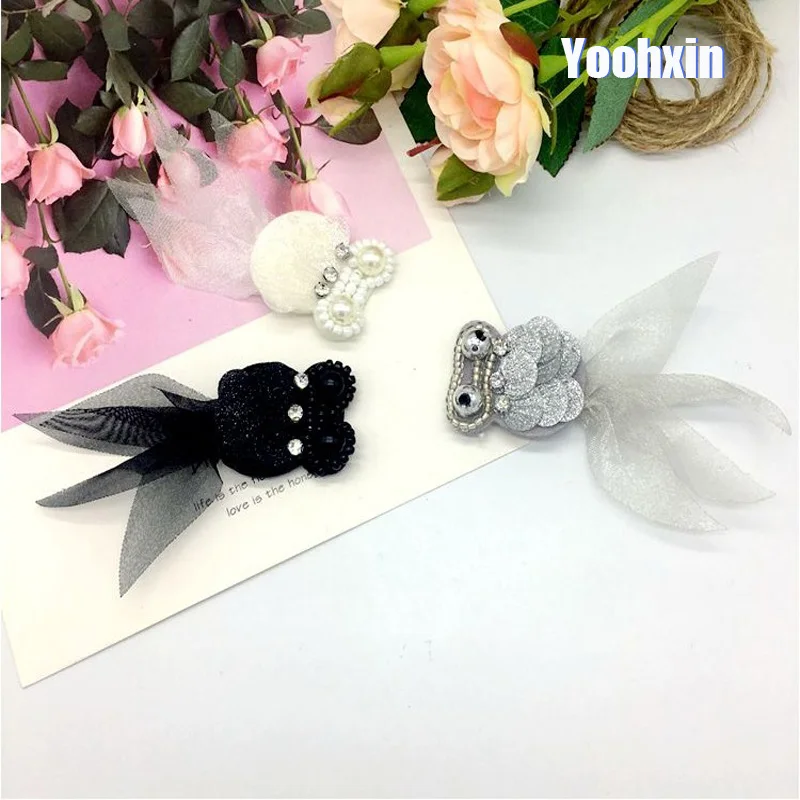 Fashion Fish Beads Embroidery Iron on DIY Sewing Sticker For Clothing Iron-on Applique Stripe Dress Bag Hat Patch | Дом и сад