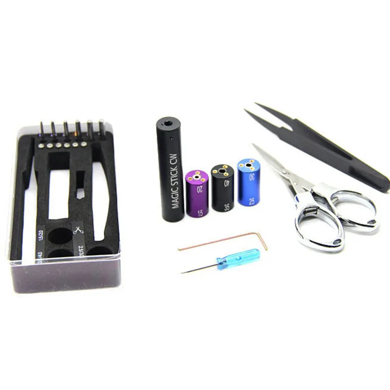 

Coil Jig 9 in 1 Electronic Cigarette scissors tweezers small screwdriver RDA Atomizer Prebuilt Coil Tool Vape Pen Accessories