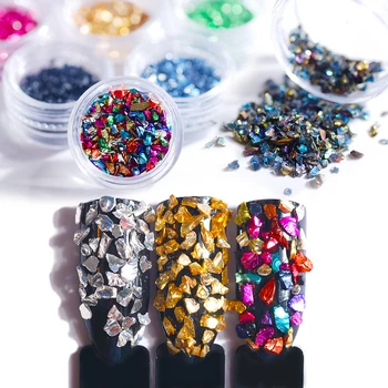 

3 Gram/Box 3D Irregular Stones Flakes Glitter Broken Glass Nail Art Rhinestones Stone Accessories Nail Art Decorations