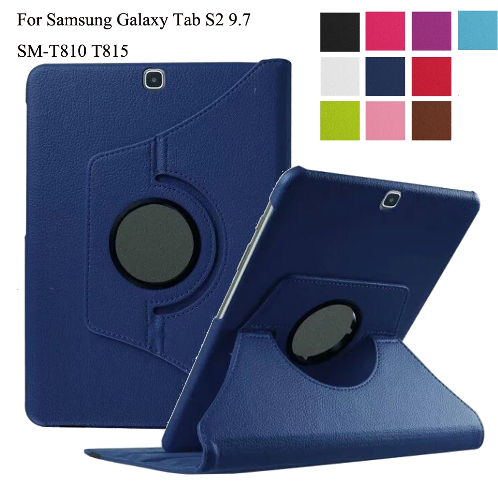 Вращающийся на 360 градусов чехол для Samsung Galaxy Tab S2 9 7 дюйма T810 T815 из искусственной