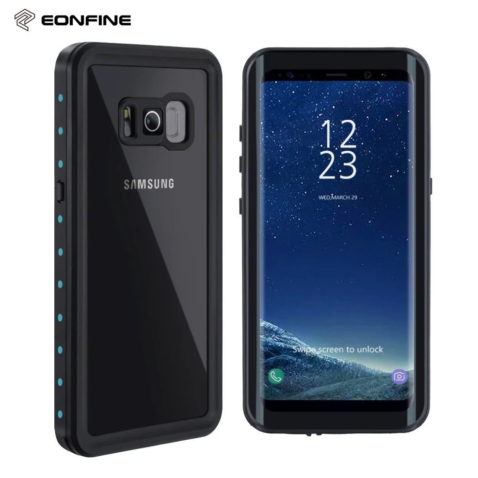 For Samsung Galaxy S8 Plus and S9 Waterproof Case Shockproof Transparent Back Cover Protector