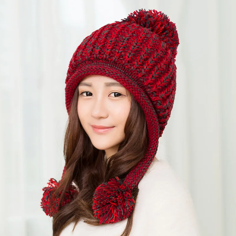 Lovely Warm Winter Hat Female Korean Knitted Hat Winter 2016 Fashion