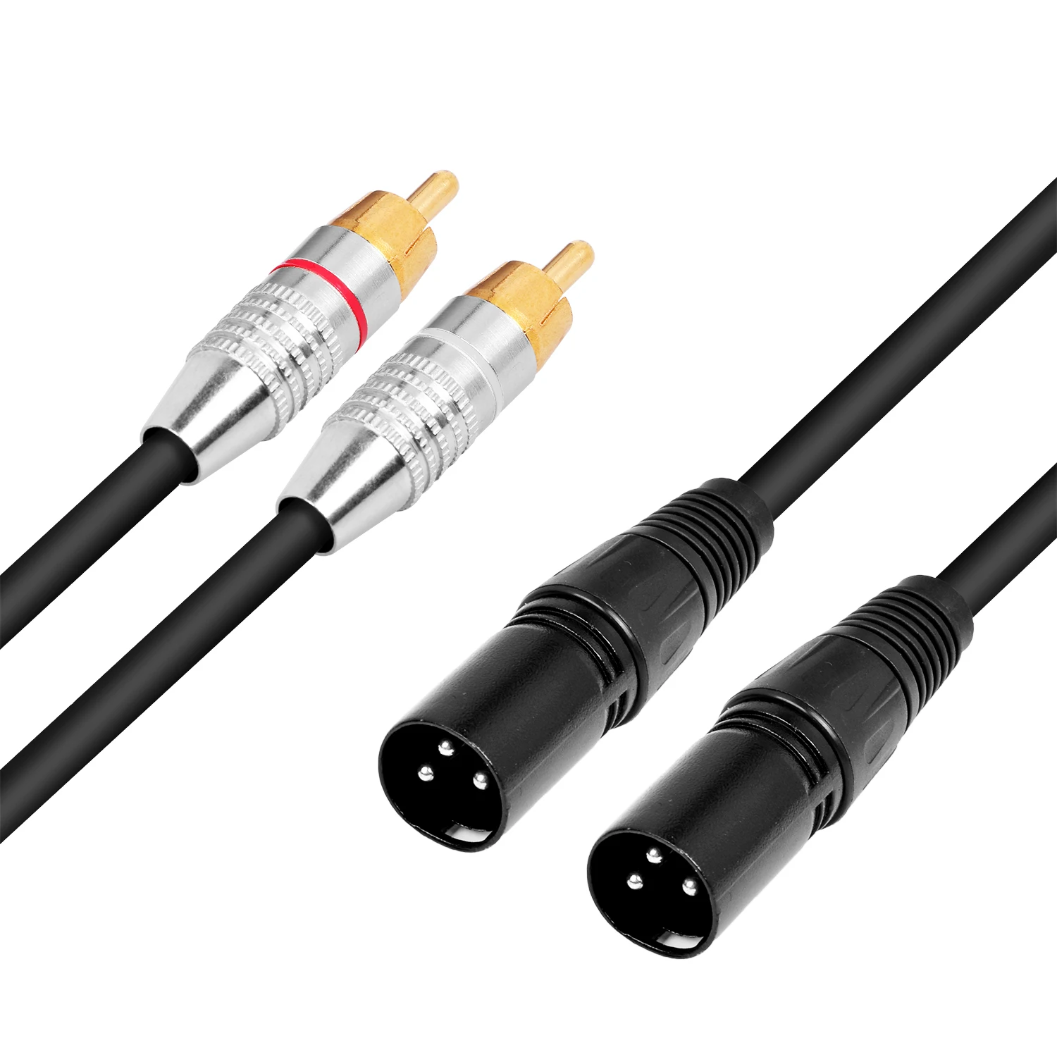Кабель с двумя штекерами XLR и RCA аудиокабель 2 HiFi провод 4N OFC для усилителя микшера