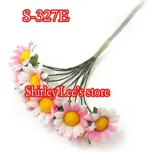 144 гроздья = 1440 сказочные двухцветные ткани ромашки букет в розовом и белом, любимый коробка украшения