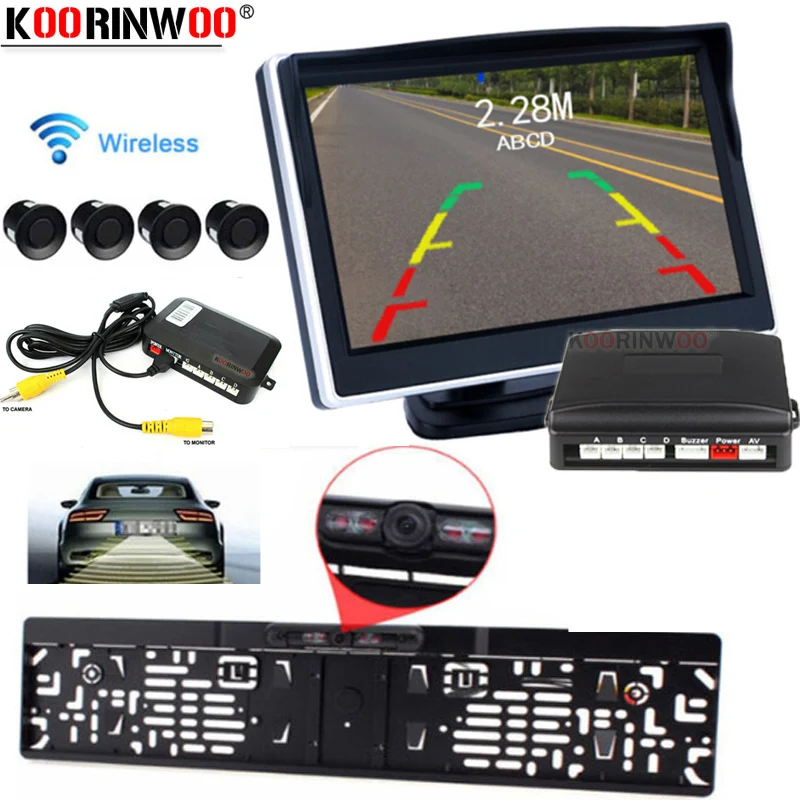 Koorinwoo Eu License Camera Car reverse sensor Parktronic With Camera