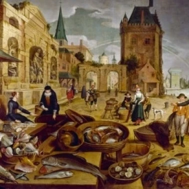 The Fish Market by Sebastian Vrancx  (1573-1647) Poster Print (24 x 36)