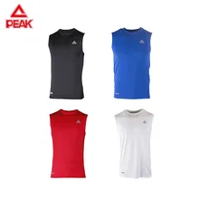 Пиковый жилет для бега, мужские быстросохнущие спортивные футболки без рукавов для фитнеса, спортивные топы для спортзала, жилет для бодибилдинга, хлопок, FW65261