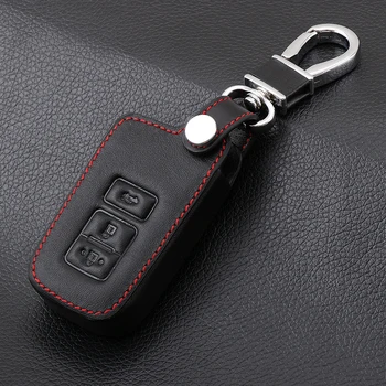 

Genuine Leather 3 Buttons Key Cases Fob Cover For Toyota Camry 2012 2.5v 2.5g 2.5s prius Smart Car Key Keychain Car Styling