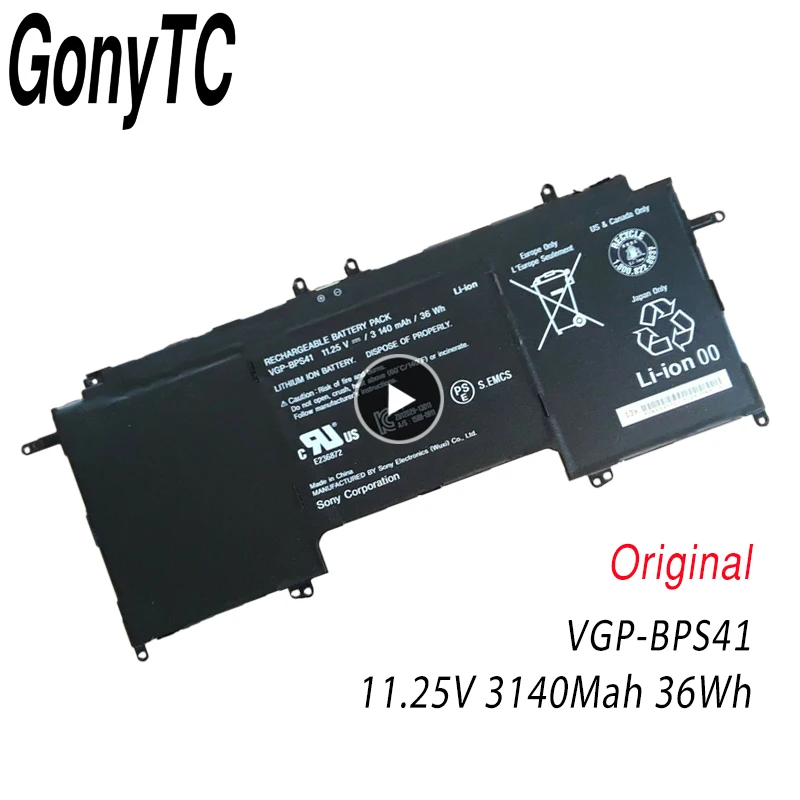GONYTC оригинальный 36Wh VGP-BPS41 Батарея для Sony Vaio флип 13 SVF13N SVF13N13CXB Серия ноутбуков