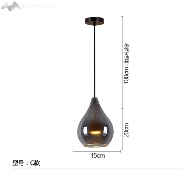 Post moderne Industrielle LED pendelleuchten glas pendelleuchten für