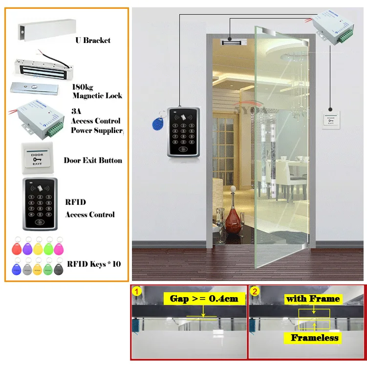 RFID система контроля доступа комплект деревянные очки дверной набор Электрический магнитный замок ID карта Keytab источник питания Кнопка выхода - Цвет: B03MagU