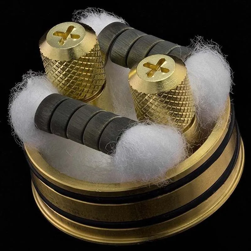 Augvape Druga Rda Atomizer Tank 24mm Dual Coil 24K Gold Plated Deck Derlin 810 Drip tip Vape Tank Electronic Cigarette Atomizer