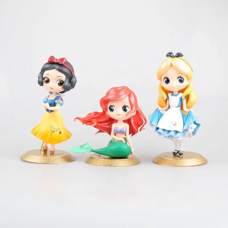 

Anime Q Posket Sugirly Characters Princesses Cinderella Snow White The Little Mermaid Figure Collectible Model Toy Gift For Kid
