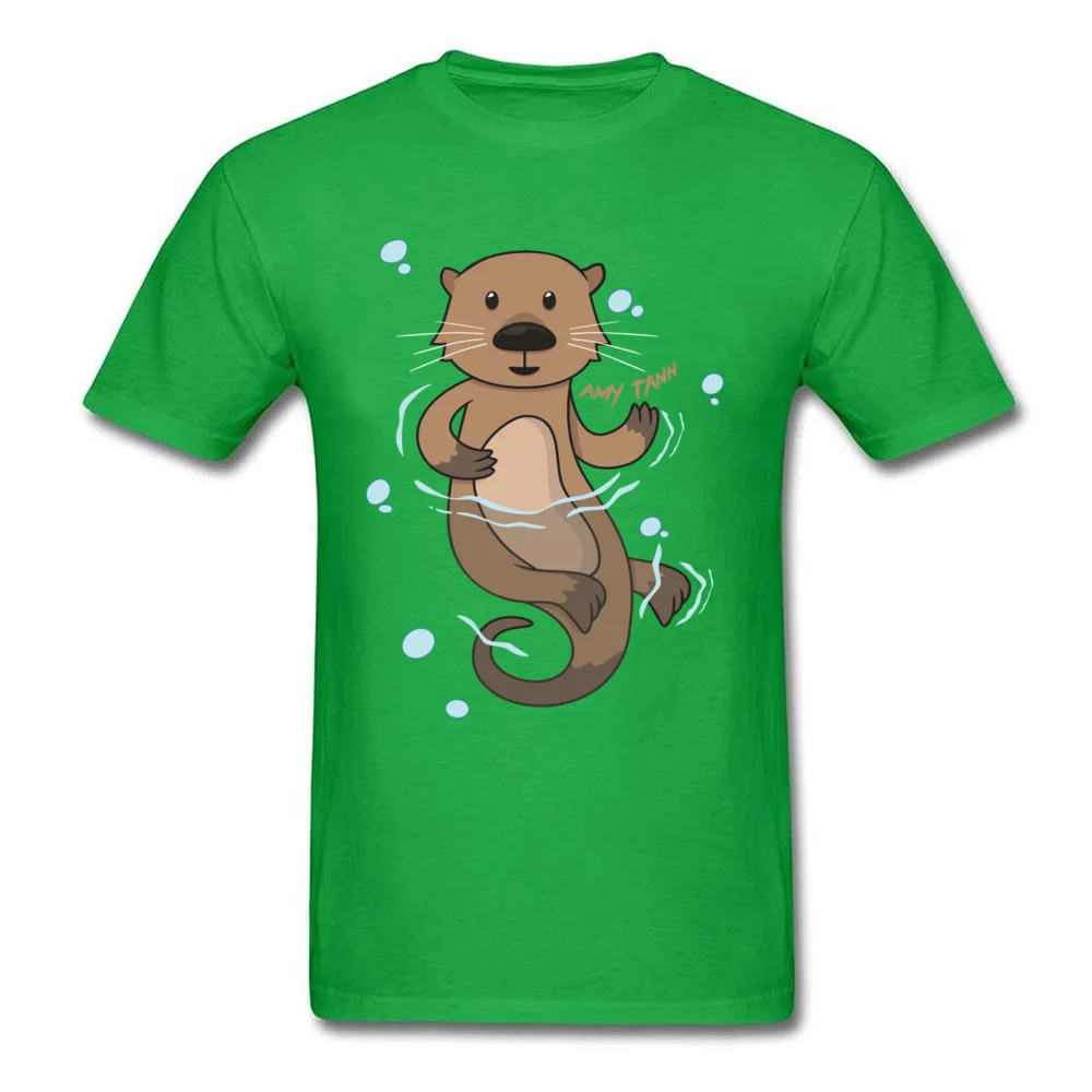 Otter Apparel T-shirts Custom Short Sleeve 2018 Popular Round Neck 100% Cotton Tops Shirts Casual Tee-Shirt for Men Lovers Day Otter Apparel green