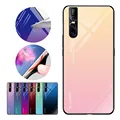 На Алиэкспресс купить чехол для смартфона tempered glass case for vivo v15 pro iqoo x27 cover luxury gradient glossy glass soft frame cover for vivo y85 y9 phone case