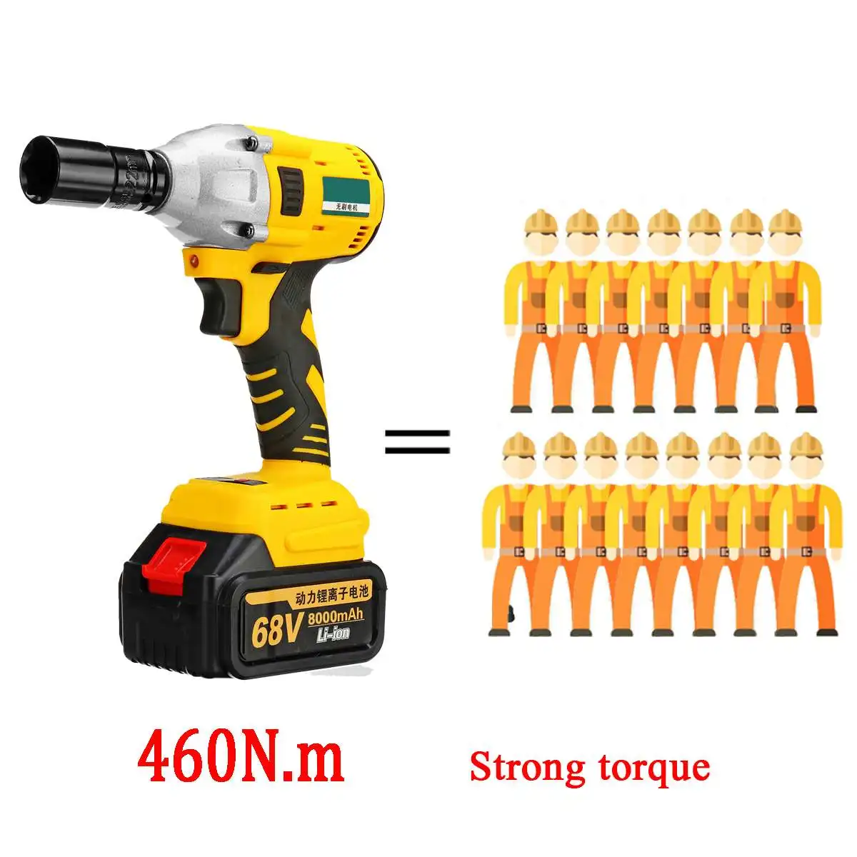 68V Electric Brushless Cordless Impact Wrench 8000mAh 2 Batteries 1 Charger 460N.m High Torque Hand Drill Wrench Power Tools