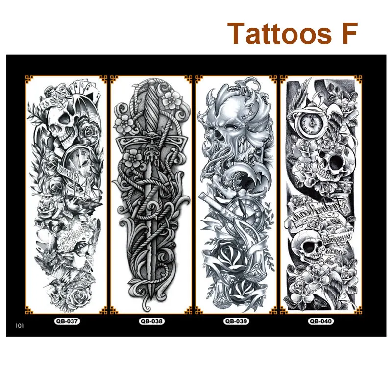 4-Piece-Body-Art-Temporary-Tattoo-Colorful-Animals-Watercolor-Painting-Drawing-Decal-Waterproof-Full-Arm-Big-Large-Fake-Tattoo-(10)