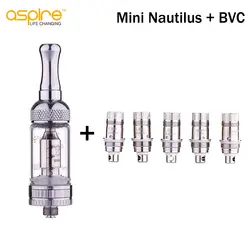 Aspire Mini Nautius Танк комплект 2 мл bvc, емкость Clearomizer с Nautilus Нижняя Вертикальная катушка испаритель мини Nautilus электронная сигарета Vape