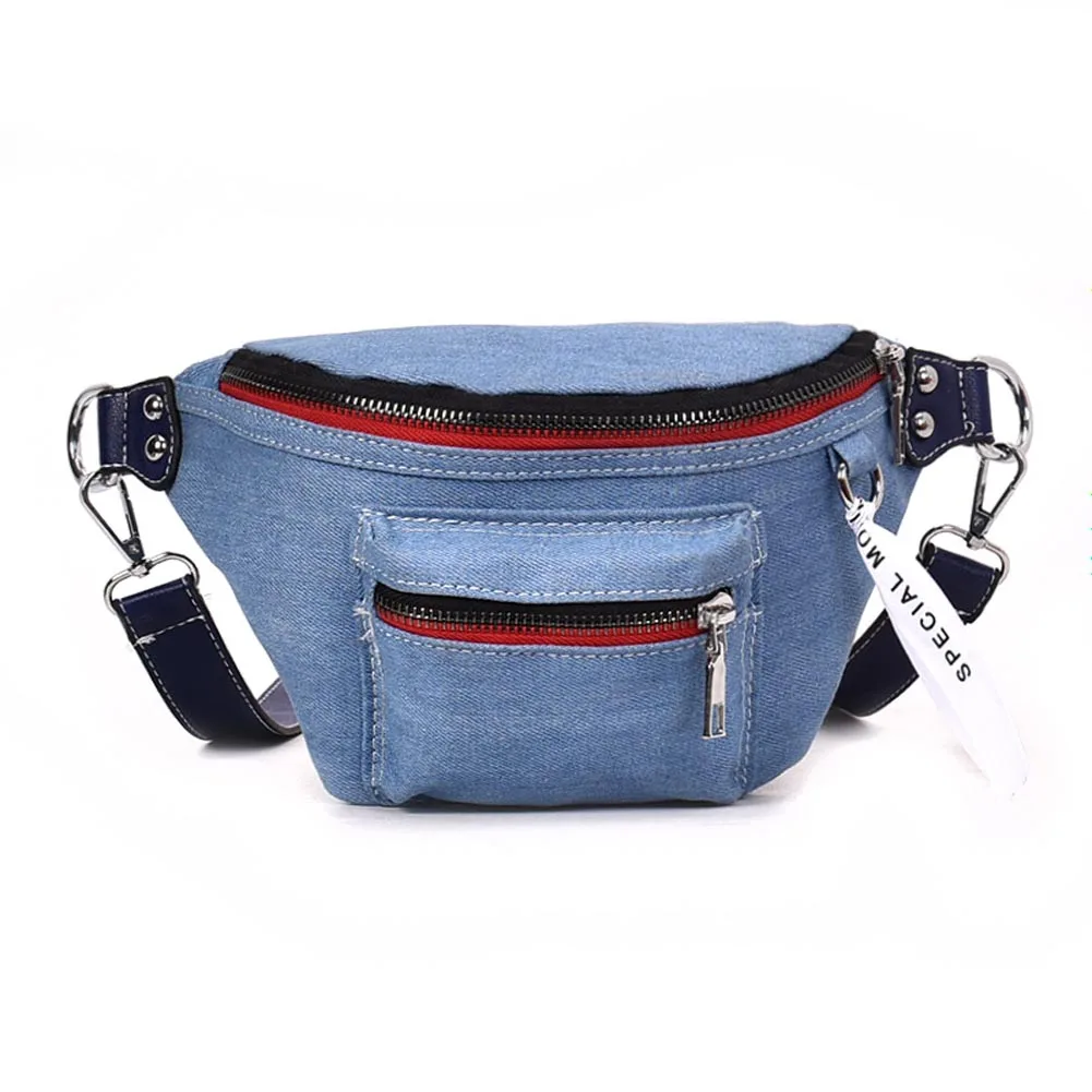 SFG HOUSE Fashion Denim Waist Bag Female Fanny Pack Jeans Belt bag