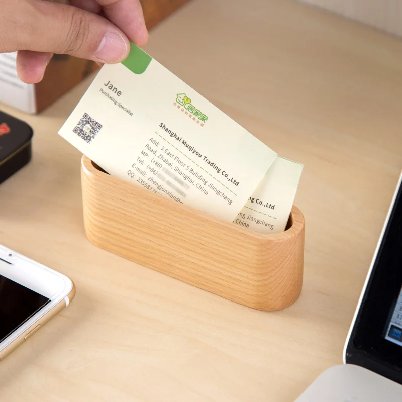 Wooden storage box office desktop ornaments creative minimalist card