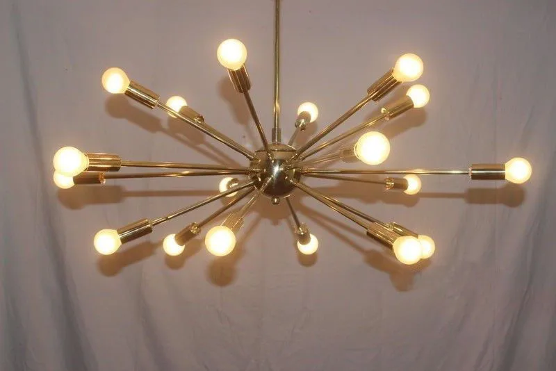 Mid Century Brass Sputnik Chandelier-8