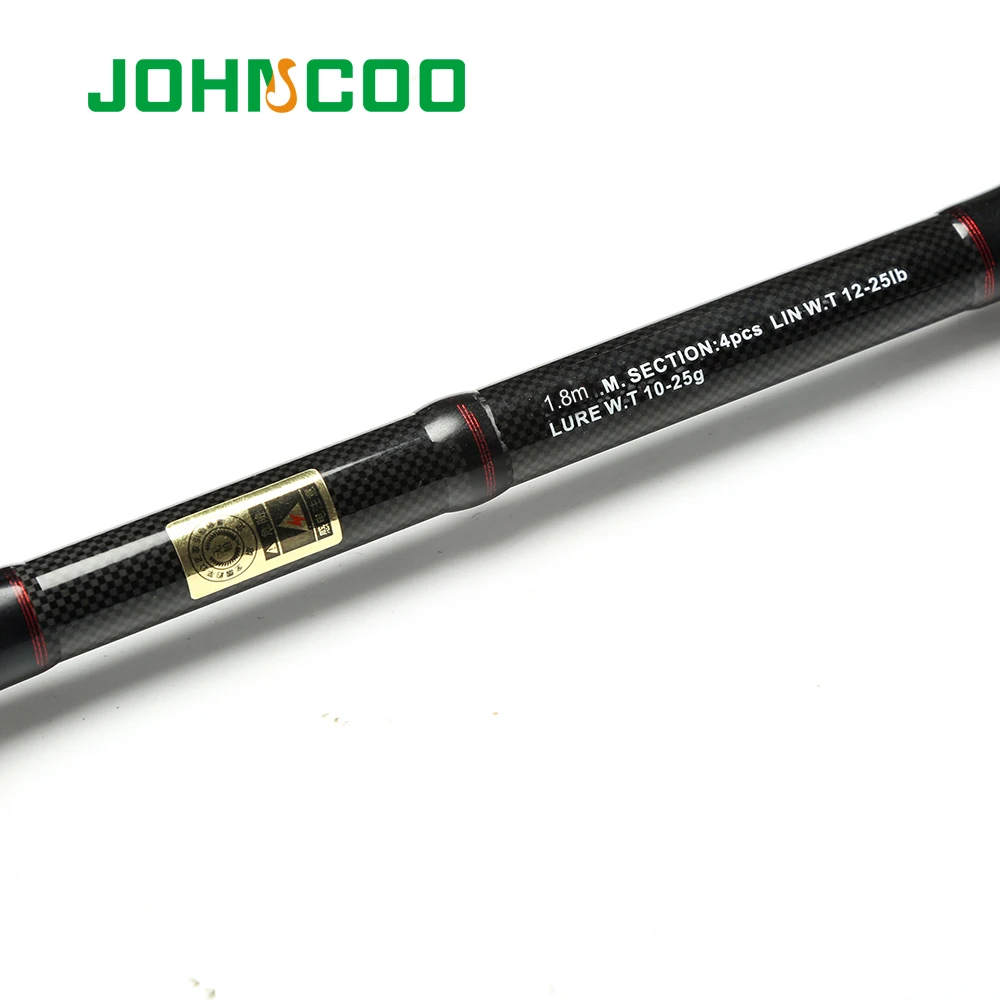 JOHNCOO 1.8m 3 Section Casting Rod 603MH Telescopic Carbon Lure Rods Fast Action Travel Rod Ultralight Spinning Rods