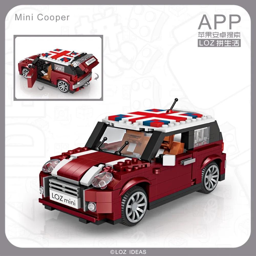 LOZ 1111 Mini Cooper модель автомобиля 1:24 волшебный алмаз 4P2Pcs Building Block кирпичи игрушки подарки для детей